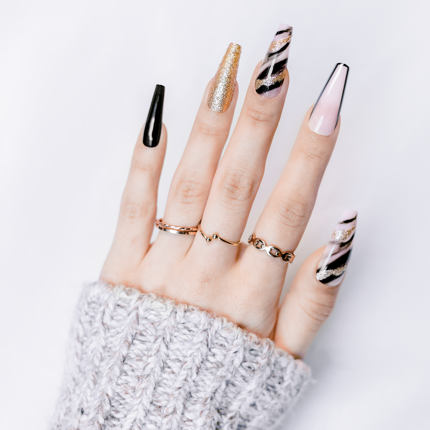Press On Nails - Glam Gold