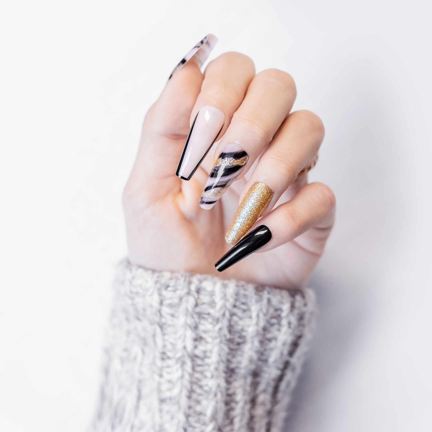 Press On Nails - Glam Gold