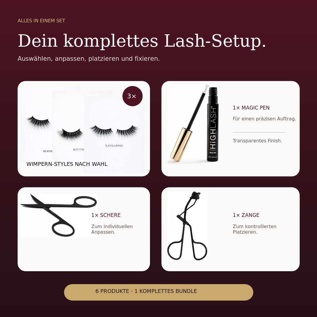 Beauty Sommer Bundle – Magic Pen, drei Wimpern-Styles, Schere und Zange