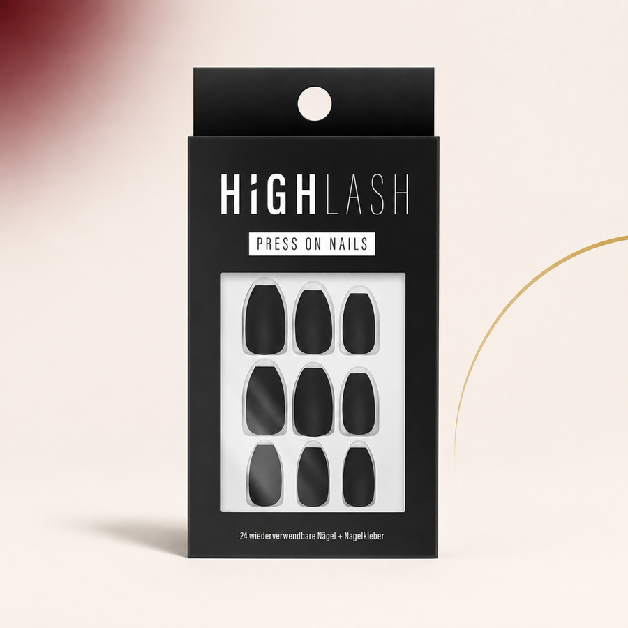 Press On Nails - Matte Black – HIGHLASH Produktbild